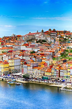 Porto, Portugal old town view with Douro river