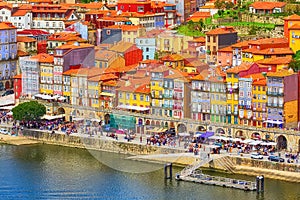 Porto, Portugal old town view with Douro river