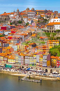 Porto, Portugal old town view with Douro river