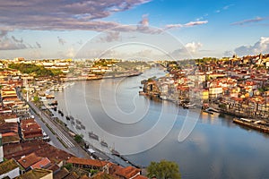 Porto Portugal at Ribeira and Douro River