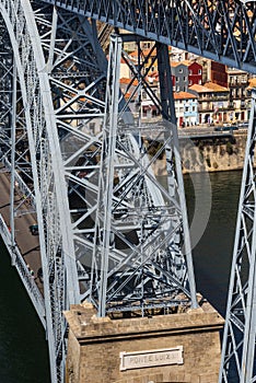 Porto, Portugal - September 13, 2019 - Dom Luis bridge across the Douro River in Porto