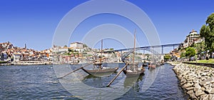 Porto - Rabelo Boats, D. Luis bridge, Ribeira photo