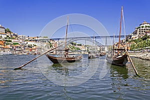 Porto - Rabelo Boats, D. Luis I bridge, Ribeira