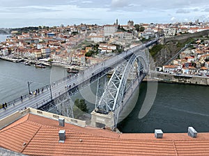 Porto River Bridge on the Douro River in Porto Portugal