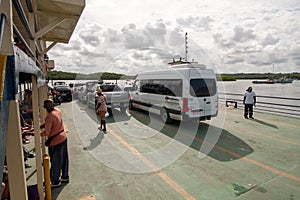 The Ferry Boats that transport cars, vehicles and people from Porto Seguro to Arraial dÃ¢â¬â¢ Ajuda