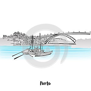 Porto Skyline Greeting Card Design