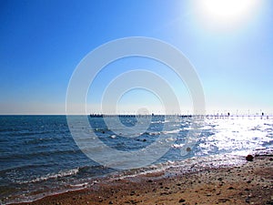 Porto South Beach, Sea, Sky, Pure water, Ships, Nature, Green trees, Flowers, and Sunrise in Ain Sokhna in Egypt