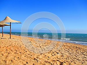 Porto South Beach, Sea, Sky, Pure water, Ships, Nature, Green trees, Flowers, and Sunrise in Ain Sokhna in Egypt