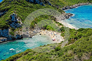 Porto Timoni, the best beach in Corfu island, Greece.