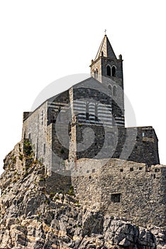 Porto Venere - San Pietro Church Isolated on White Background