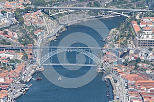 Porto and Vila Nova de Gaia aerial view
