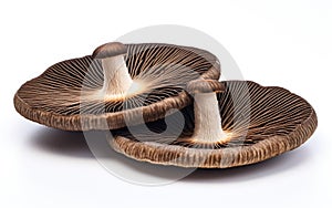Portobello Mushrooms on White Background