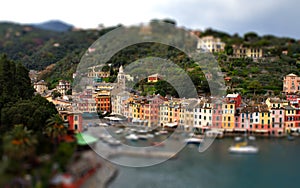 Portofino Genoa tilt shift miniature