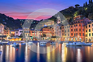 Portofino, Italy Town Skyline on the Marina