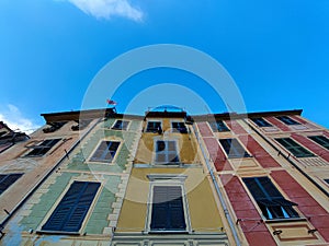 Portofino pictoresque village Italy colorful buildings painted houses