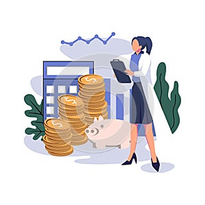 Portofolio income flat style illustration vector design