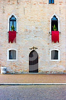 Portogruaro town hall facade detail