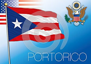 Portorico US territory flag, United States