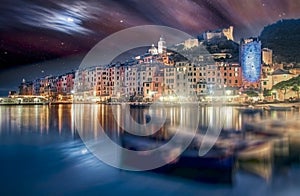 Portovenere, Liguria, Italy at sunset