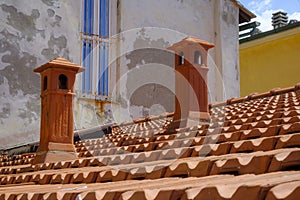 Portovenere roof tiles and chimneys