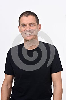Portrai of a middle aged man on white