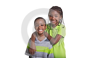 Portrait of 2 young siblings