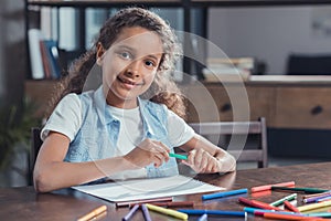 portrait of adorable african american girl