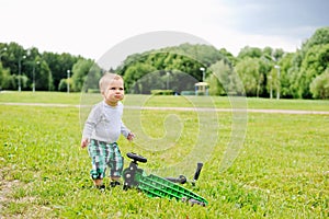 Portrait of adorable blond baby boy