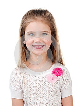 Portrait of adorable smiling little girl isolated