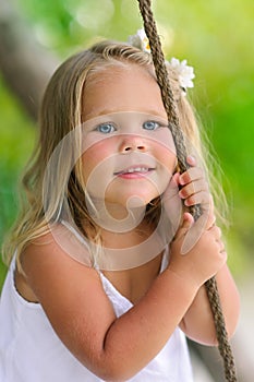 Portrait of adorable toddler girl outdoor