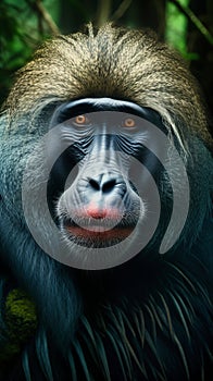 Portrait of an adult male mandrill