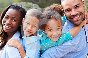 Portrait Of African American Family In Countryside