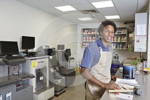 Portrait of an African American male at paint section in super market