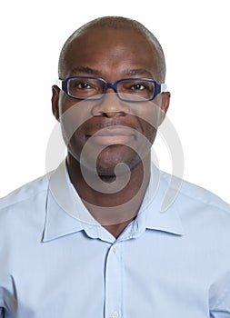 Portrait of an african american man with glasses