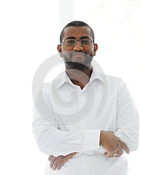 Portrait of African business man smiling