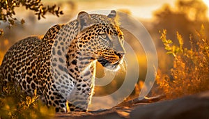 Portrait of African leopard