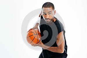 Portrait of an african man playing basketball