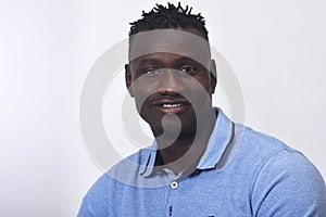 Portrait of a african man on white backgroud