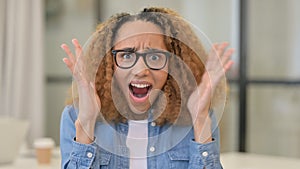 Portrait of African Woman Screaming, Shouting