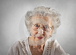 Portrait of an aged woman