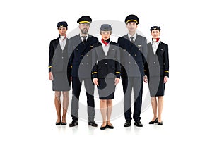 Portrait of an aircrew standing on white background photo