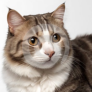 Portrait of American Curl cat. Animal breed