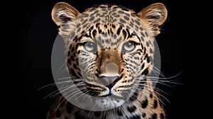 Portrait of an Amur leopard close up. Rare animal. Save Amur leopard. Ai generated