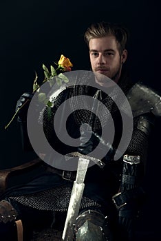 Portrait of ancient knight