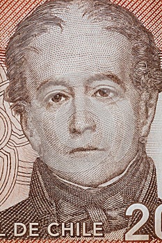Portrait of Andres Bello in Chilean currency photo