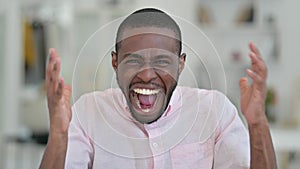 Portrait of Angry African Man Screaming, Shouting