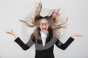 Portrait of an angry businesswoman dressed in suit