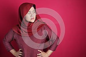 Angry Muslim Woman Looking to the Side