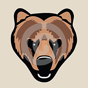 Portrait of angry grizzly bear, just head.