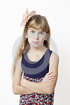 Portrait of angry little girl
